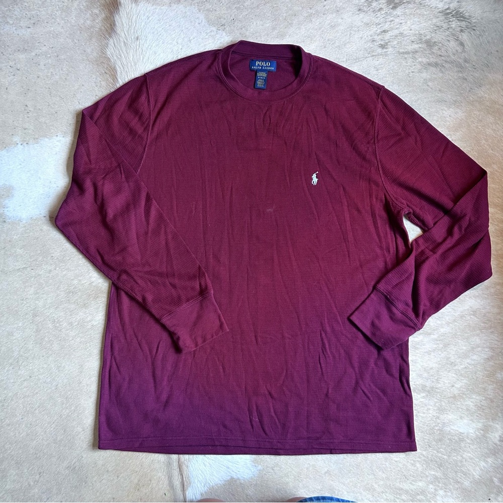 Polo by Ralph Lauren Men's Burgundy Sleepwear Long Sleeve Tee - XL